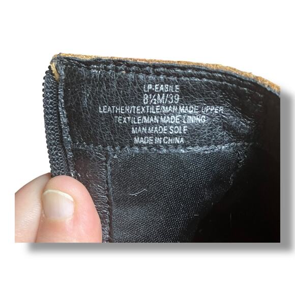 Lucky Brand Easlie Suede Chelsea Boots Tan Brown Black 8.5M - Picture 6 of 6